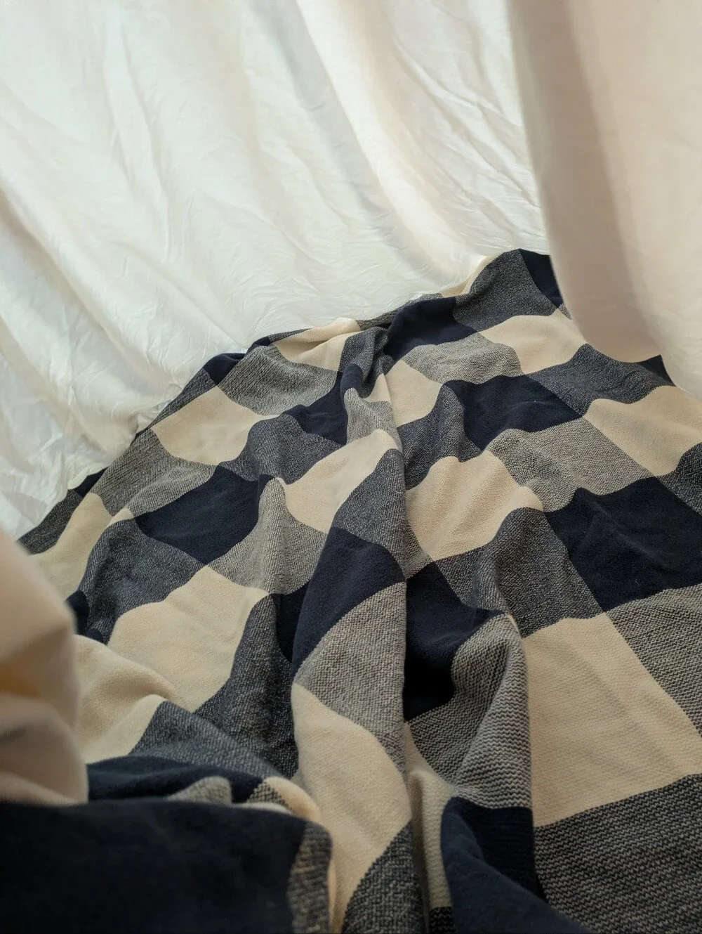 Pottery Barn Navy Bryce KING/CAL Duvet Cover Buffalo Check Plaid Cabin Lodge